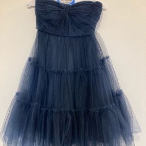 Strapless blue tool dress